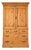 Antique English Pine Linen Press For Sale