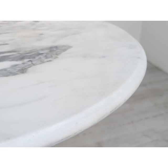 Marble Table on Whitewashed Cast Iron Leg For Sale - Image 11 of 12