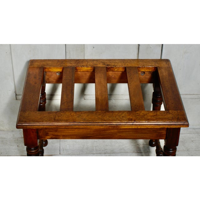 Brown Victorian Teak Luggage Stand, 1900 For Sale - Image 8 of 10