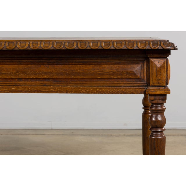Late 19th Century Late 19th Century French Louis XIII Style Oak Writing Table For Sale - Image 5 of 18