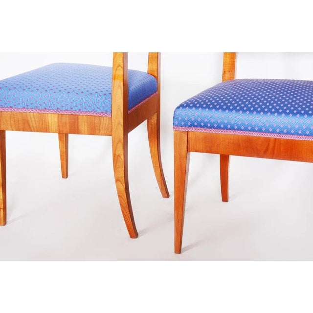Wood Set of Biedermeier Dining Chairs in Cherry Tree, 1820s For Sale - Image 7 of 10