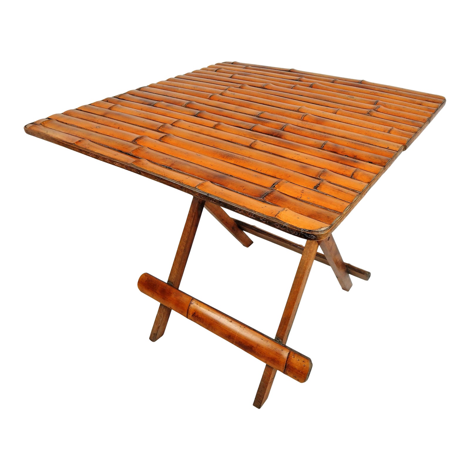 Vintage Bamboo Folding Table Chairish