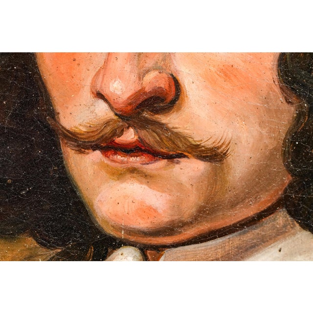 19th Century Opulent English Portrait of 18th Century Man Antique Oil Painting in Ornate Gold Frame Home Wall Decor For Sale - Image 5 of 14