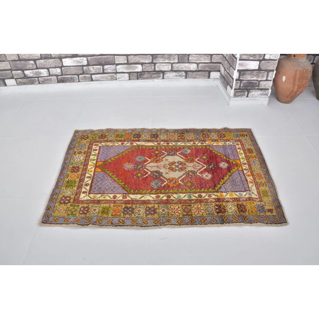 Red 1960s Tribal Anatolian Wool Vintage Carpet For Sale - Image 8 of 11