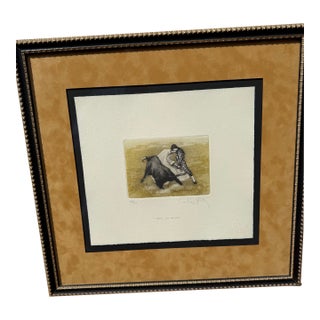1990s Enrique Ruiz-Fornells, Signed, Numbered and Stamped Print of “Toros en Ronda” Number 451 of 555 For Sale