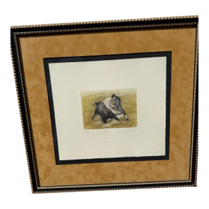 1990s Enrique Ruiz-Fornells, Signed, Numbered and Stamped Print of “Toros en Ronda” Number 451 of 555