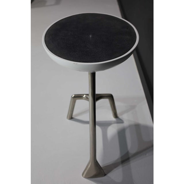 Metal Scala Luxury Uovo Side Table in Polished Nickel For Sale - Image 7 of 9