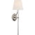 Marie Flanigan for Visual Comfort Signature Abigail XL Sconce in Polished Nickel and Clear Wavy Glass with Linen Shade For Sale