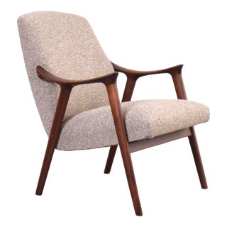 Mid-Century Teak and Bouclé Tenor Armchair from Møre Lenestolfabrikk, 1960s For Sale