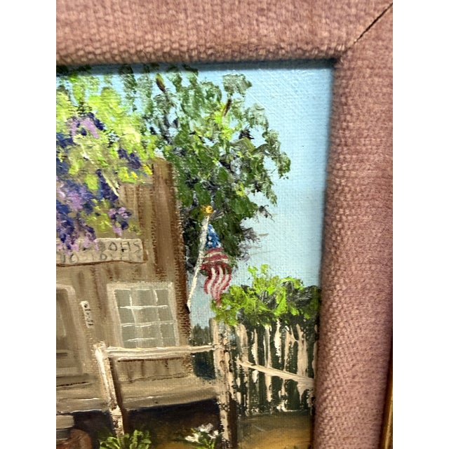 Sky Blue Dorothy Dunnigan Front Porch Painting, Framed For Sale - Image 8 of 12