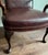 Wood Late 20th Century St. Timothy Queen Anne Style Maroon Leather Library/Office Chairs - A Pair For Sale - Image 7 of 12