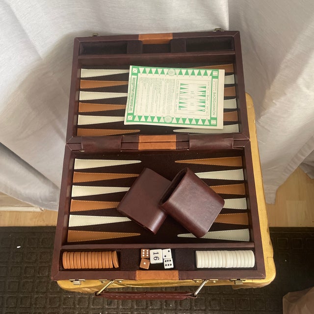 Vintage Travel Backgammon Briefcase Game For Sale - Image 4 of 10