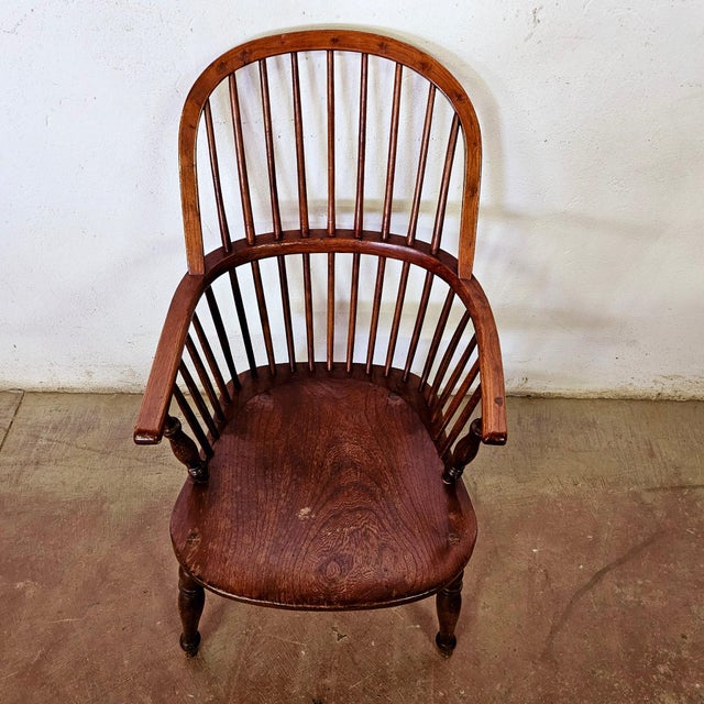 Rustic Antique Armchair in Oak For Sale - Image 3 of 10