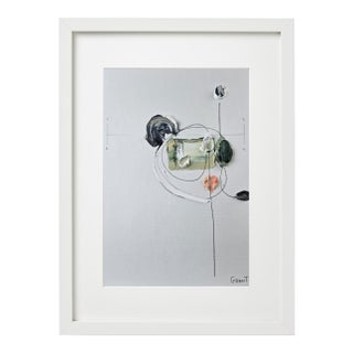 Neutral Colors Palette Organic Modern Botanical Flower Original Oil Painting / Contemporary Herbarium / Earth Tones / Abstract Figurative For Sale