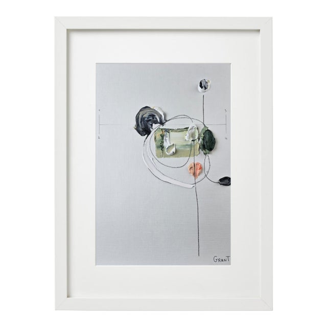 Neutral Colors Palette Organic Modern Botanical Flower Original Oil Painting / Contemporary Herbarium / Earth Tones / Abstract Figurative For Sale