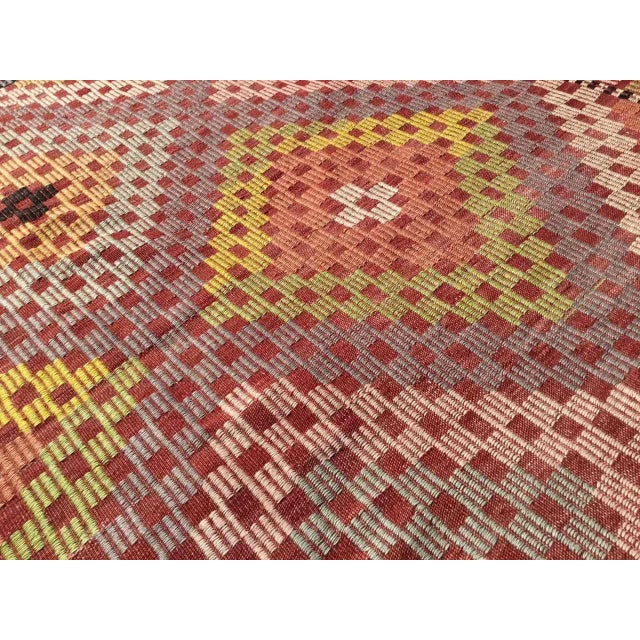 Rustic Vintage Turkish Kilim Rug - 71" X 118" For Sale - Image 3 of 10