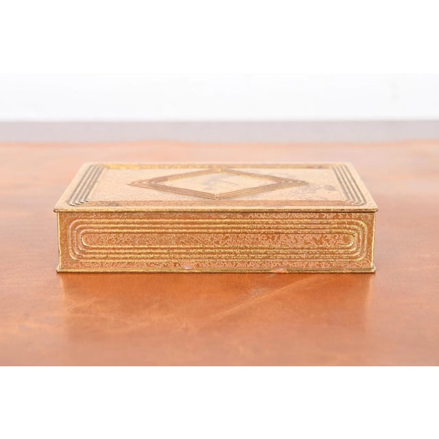 A gorgeous antique Arts & Crafts or Art Deco period gilt bronze Graduate pattern desk box, jewelry box, or decorative box...