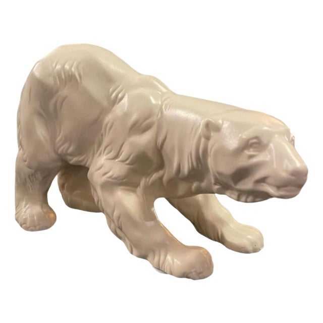 Art Deco White Ceramic Polar Bear, 1930s For Sale