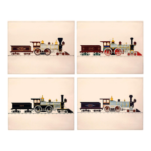 Halsey Reproduction Vintage Train Illustration Prints Set of 4