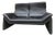Two-Seater Sofa in Black Genuine Leather by Hans Kaufeld for de Sede, 1980s For Sale