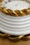 Gold Large Bowl with Wide Braided Rim in Ceramic by Emile Tessier, 1950 For Sale - Image 8 of 12