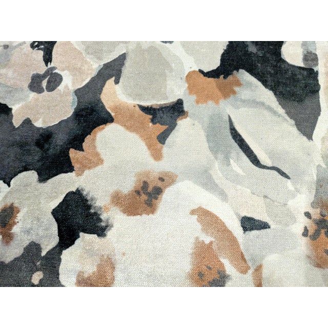 Fabricut Inc. Fabricut "Perseids" Charcoal Watercolor Floral Velvet Fabric- 7.8 Yards For Sale - Image 4 of 9