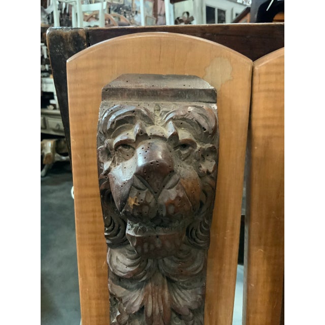 Late 18th Century Late 18th Century Pair of Carved Wood Lion Wall Plaques For Sale - Image 5 of 10