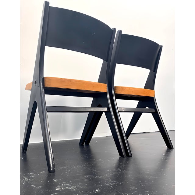 Wood Set of Penguin Folding-Chairs from Casala, 1960s For Sale - Image 7 of 18