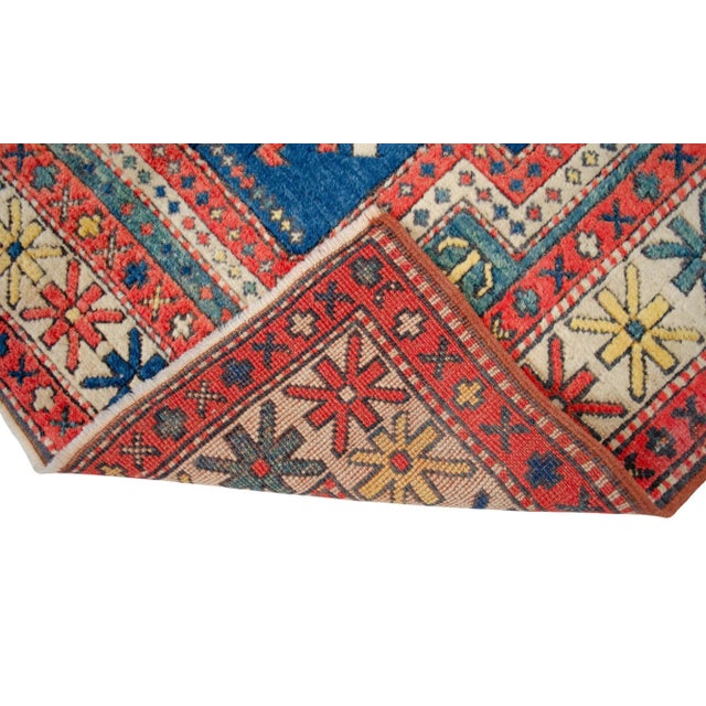 1960s Blue Rug Turkish Rug Hand-Knotted Pure Naturally Dyed Small Area Rug For Sale - Image 10 of 10