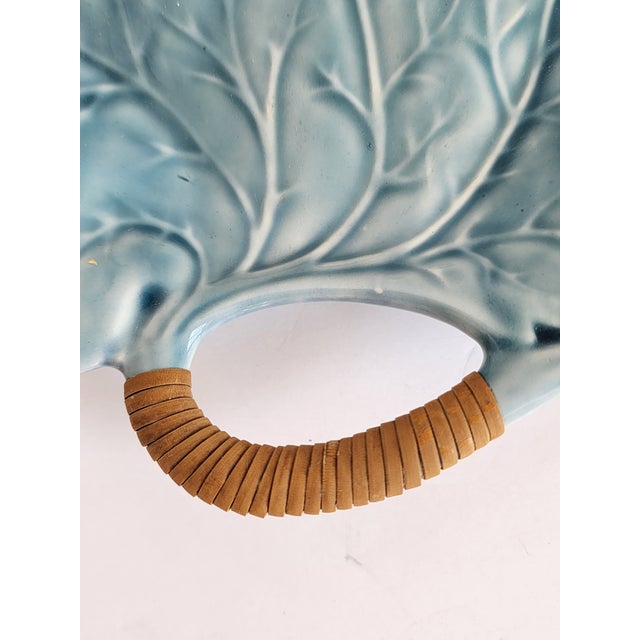 Vintage Mid-Century Century Majolica Leaf Plates - Set of 7 For Sale - Image 10 of 12