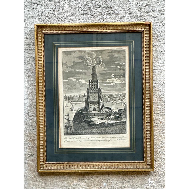 Antique Architectural Engraving in Gilt Frame For Sale - Image 4 of 15