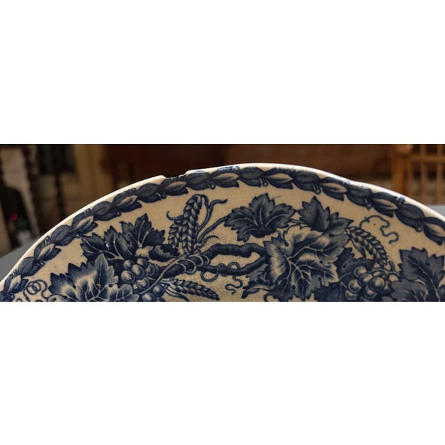 A Pair of Antique English Blue Transferware Plates - Grapevine Border Circa 1850 For Sale - Image 4 of 4