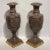 Pair of 19 century Italian neoclassical Rouge marble vases on later giltwood bases.