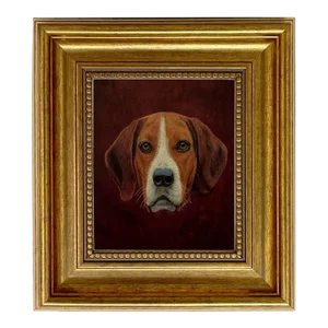 Fox Hound Hunting Dog 5x6" Framed Print on Canvas