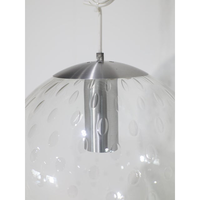 Large Glass Globe Pendant Lamp from from Raak Amsterdam, 1960s For Sale - Image 4 of 6