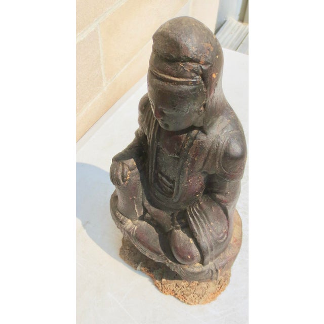 Antique Chinese Wooden Kuan Yin Figure For Sale - Image 11 of 12