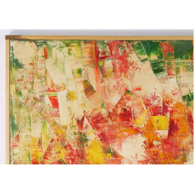 Jackson Pollock Vintage Midcentury Modern Abstract Expressionist Oil on Canvas Painting, Marion Riseman, 1974 For Sale - Image 4 of 9