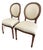 VTG Ballard Designs Louis XVI Oval Back Side Chair Upholstered W/Nail Heads For Sale