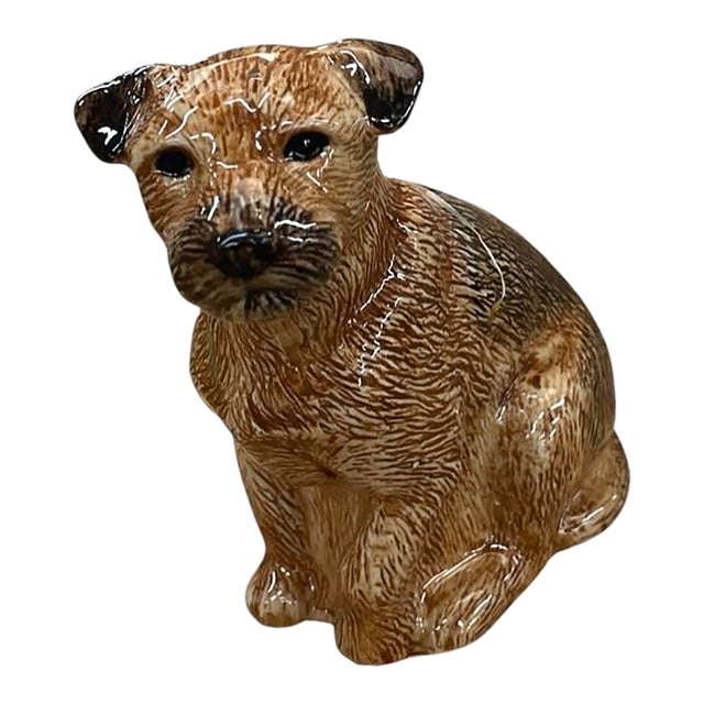 Vintage Italian Ceramic Border Terrier Bud Vase For Sale