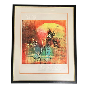 1970’s Original Hoi Lebadang Abstract Embossed Lithograph