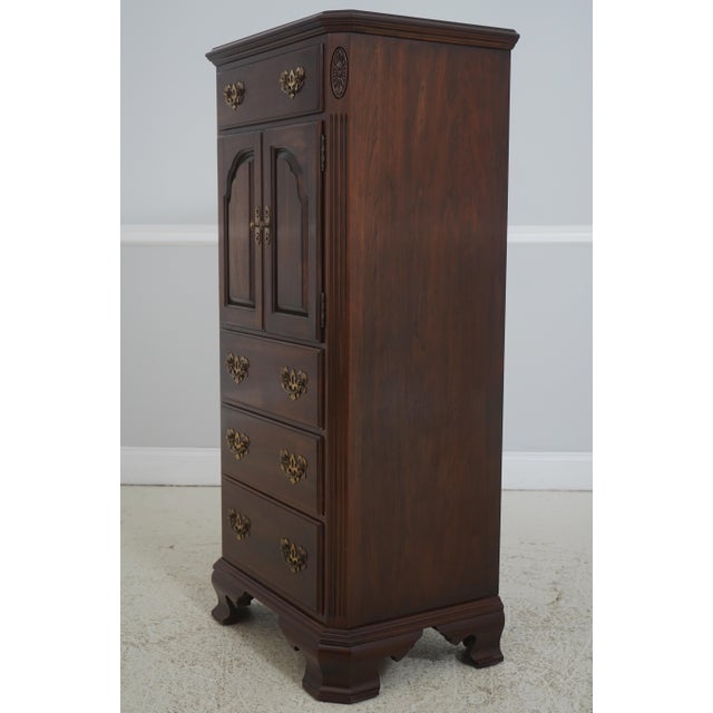 Age: Approx: 30 Years Old Details: Finish no.25 Georgian Court Collection Cherry Bracket Feet Dovetailed Drawer...