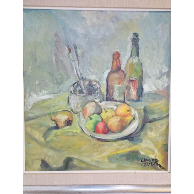 1970s Wolfgang Heinz Unger, Colorful Still Life, 1971, Oil Painting, Framed For Sale - Image 5 of 7