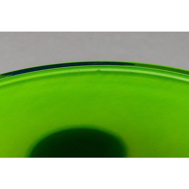 Mid 20th Century Shafaq Malik B.A.G. Czech Borovier & Toso Green Art Glass Pear Candy Jar For Sale - Image 9 of 12