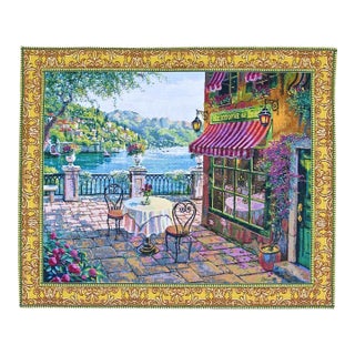 Waterfront Café Loom Woven Tapestry - 90 X 110 Cm (3'0" X 3'7") - Requires Rod Size 3 For Sale