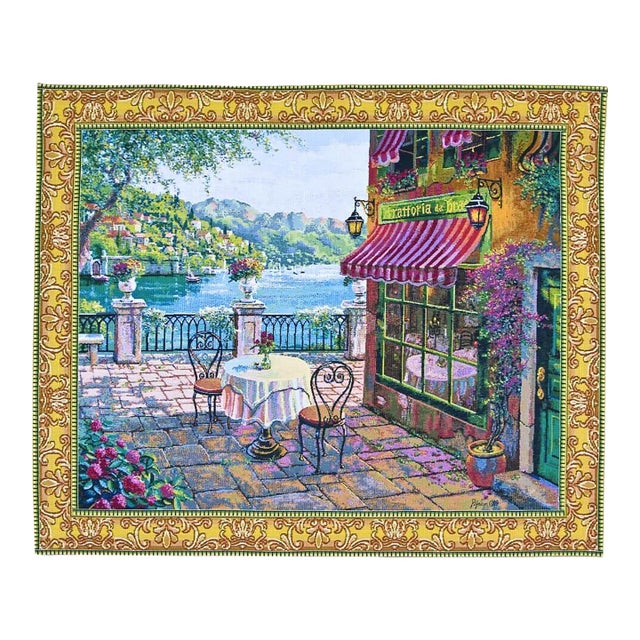 Waterfront Café Loom Woven Tapestry - 90 X 110 Cm (3'0" X 3'7") - Requires Rod Size 3 For Sale