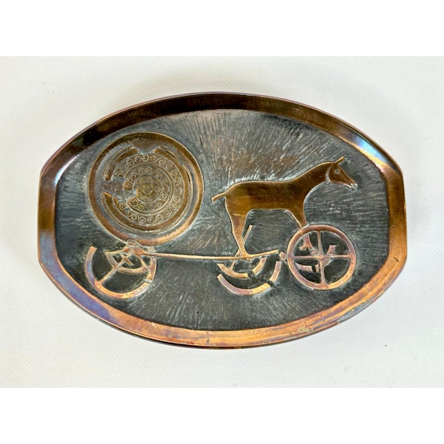 Metal Vintage Bronze Plate by N. Dam Ravn for Nordisk Malm, 1960s For Sale - Image 7 of 7