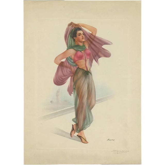 Lopez Alonso, Pin-Up Model, 1950, Lithographs, Set of 3 For Sale - Image 6 of 6