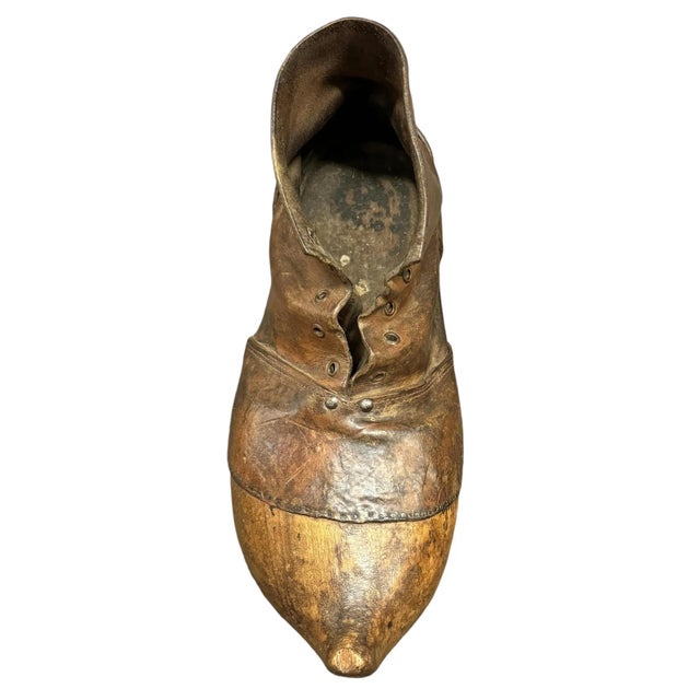 Brown Pair of 19th/20th Century Dutch Garden Clogs For Sale - Image 8 of 11