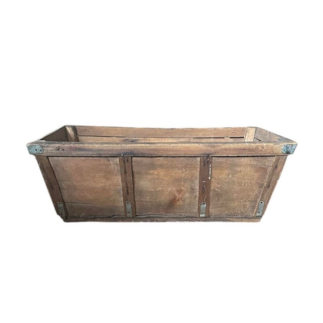 Rustic Antique Primitive / Industrial Wood and Zinc General Store Dry Goods Produce Crate / Basket / Box / Storage For Sale - Image 3 of 8