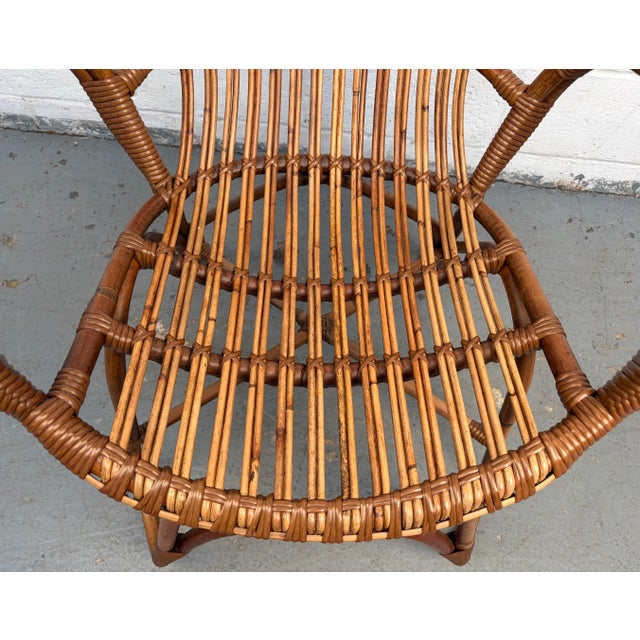 Vintage Bamboo and Rattan Lounge Chair For Sale - Image 13 of 14